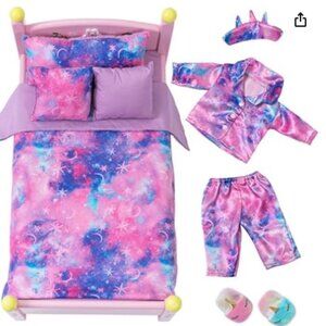 8 PCS 18" Doll Clothes/Accessories Sleeping Set (doll & bed not included)